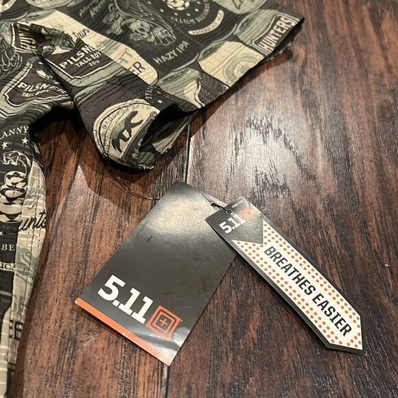 5.11 Tactical Mens XL 99 hunters Beer Short Sleeve Shirt Conceal Carry Snap Mesh - Picture 4 of 6